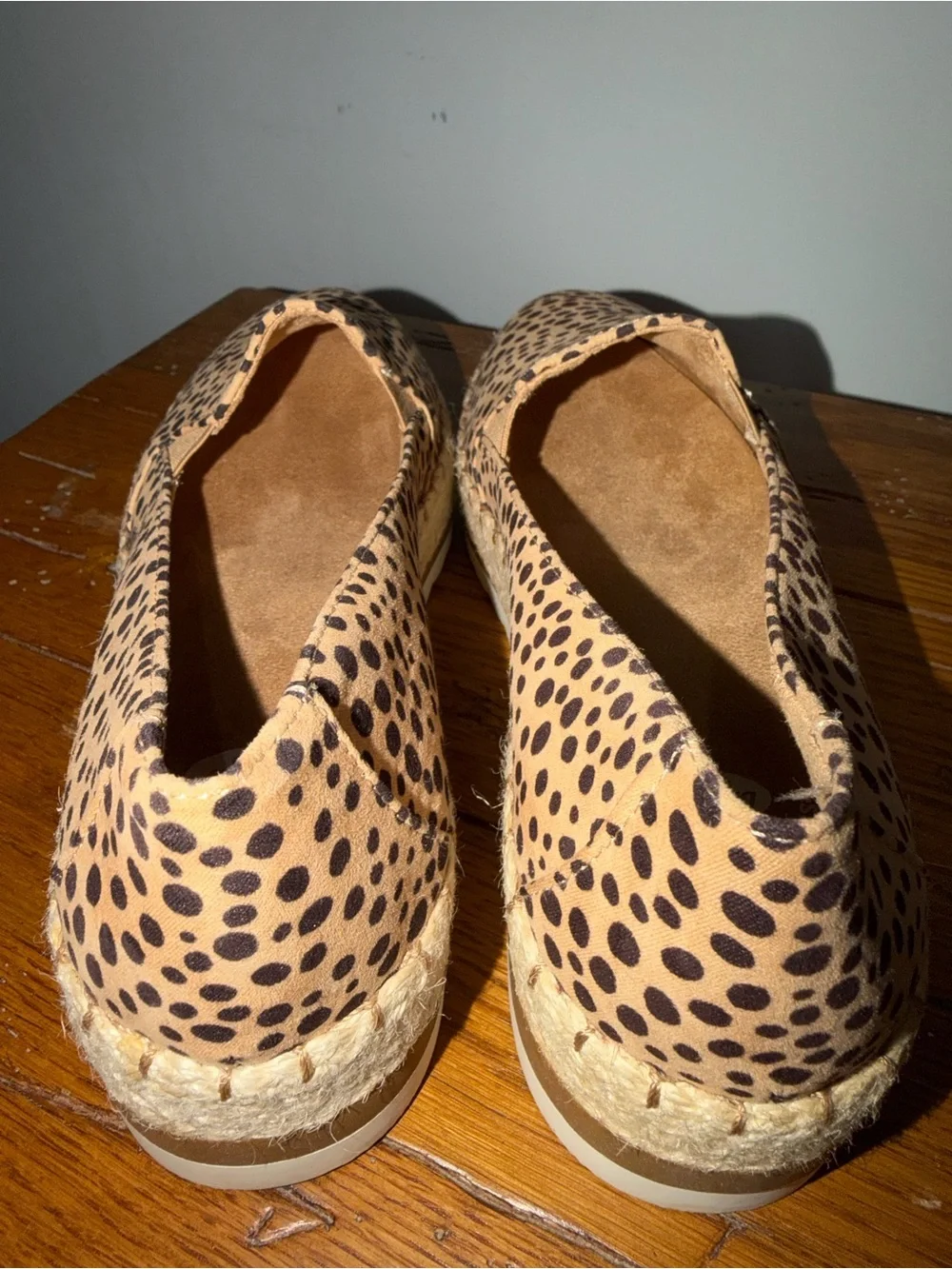 Dr. Scholl's Tan Espadrille Slip-Ons with Black Spot Print